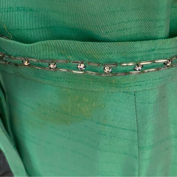 Vintage pale green beaded evening gown no label - 1955 - 1965 - Picture 13 of 16